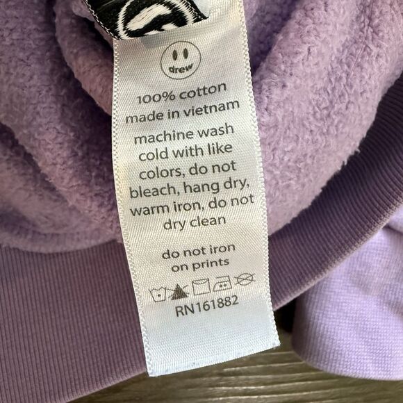 Drew House Lavender Mascot Oversized Hoodie Heavy Fleece S Lavender NWOT - Picture 9 of 10